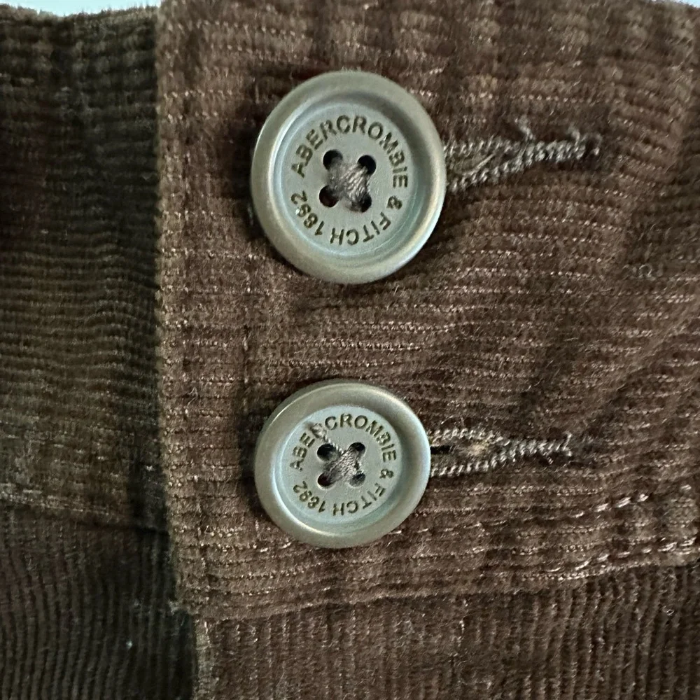 Abercrombie & Fitch Cargo Capris Wide Leg Straight Leg Corduroy Pants deadstock - Picture 6 of 8